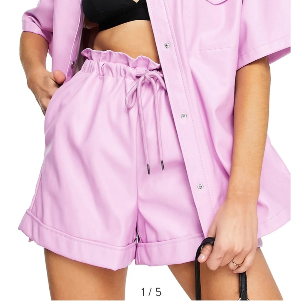 Topshop Faux Leather Shorts